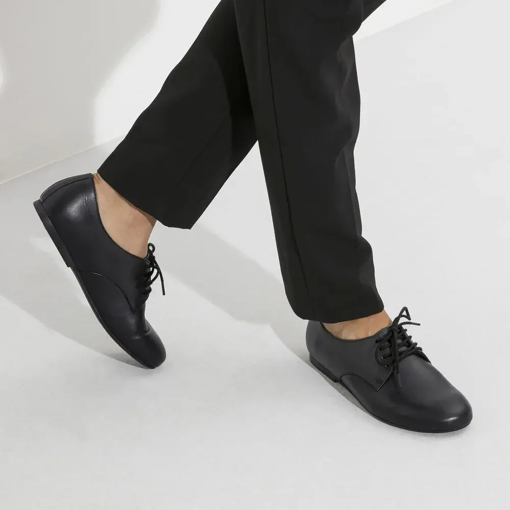 Birkenstock Black Landshut Real Leather Wide / Normal Footbed Shoes Size 37 NWT